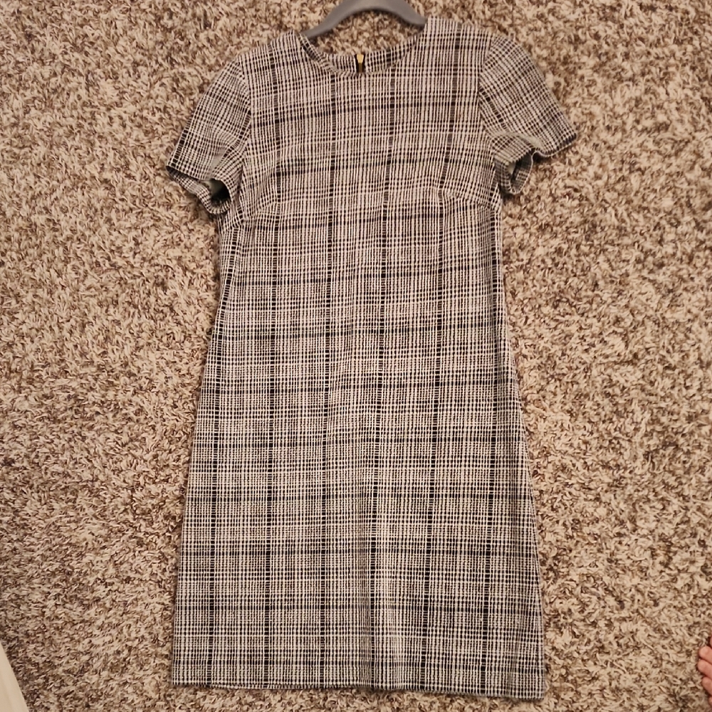 Classic Black and White Plaid Dress